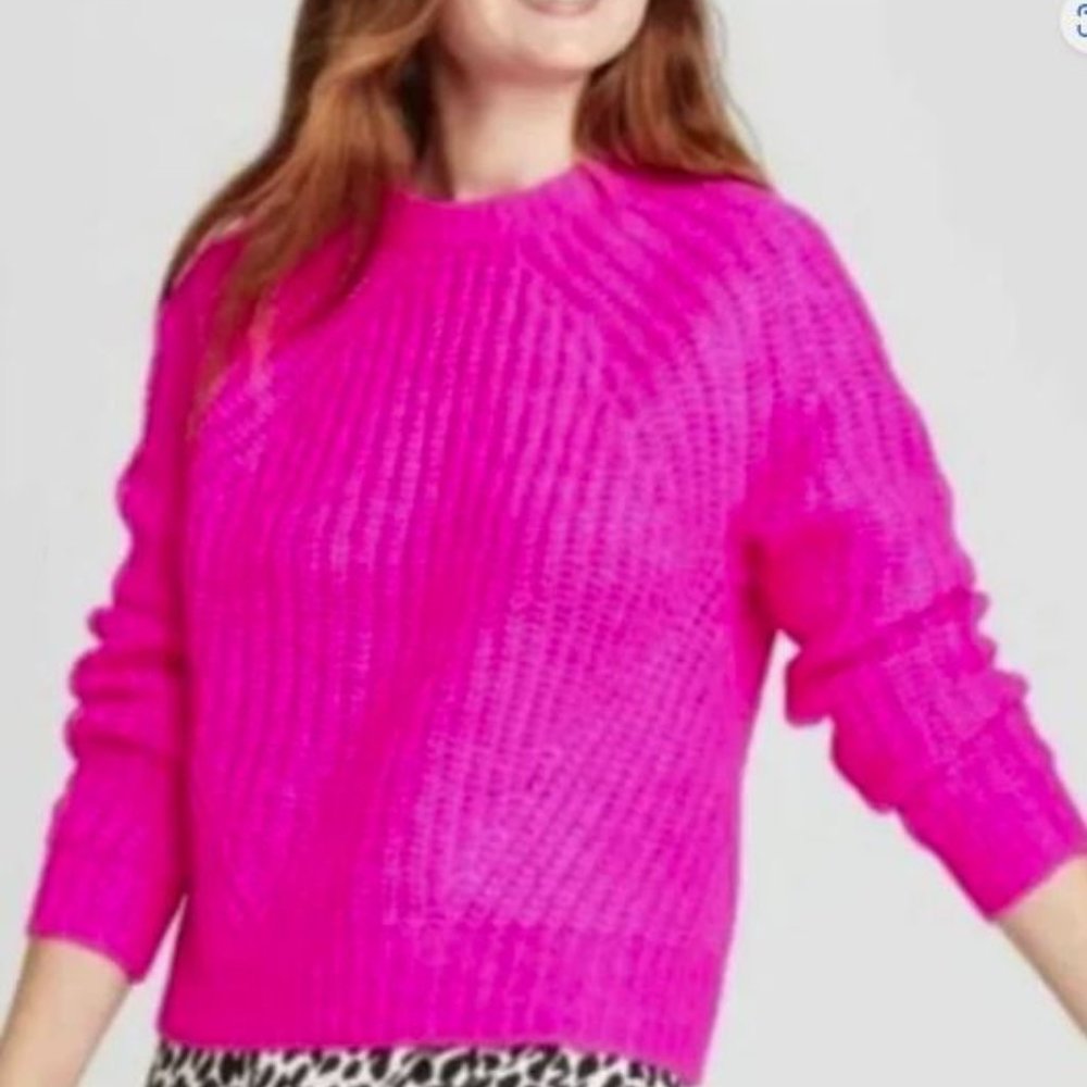 Pink knit cozy warm sweater XL